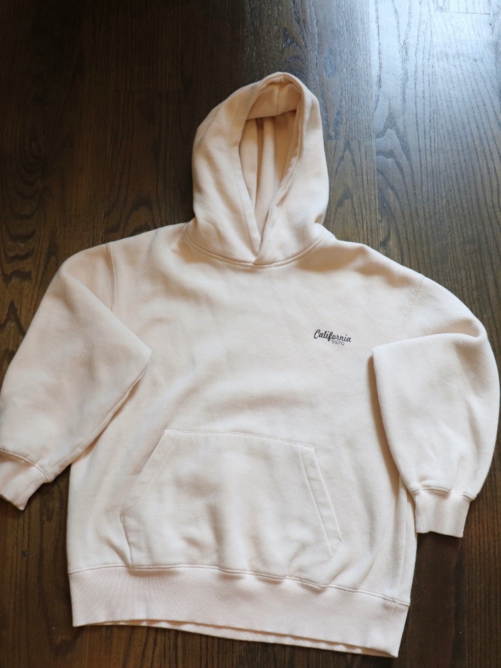 Zara Kids Girls Cream/Off-White California 1970 Pullover Hoodie Size 9/10 Cozy
